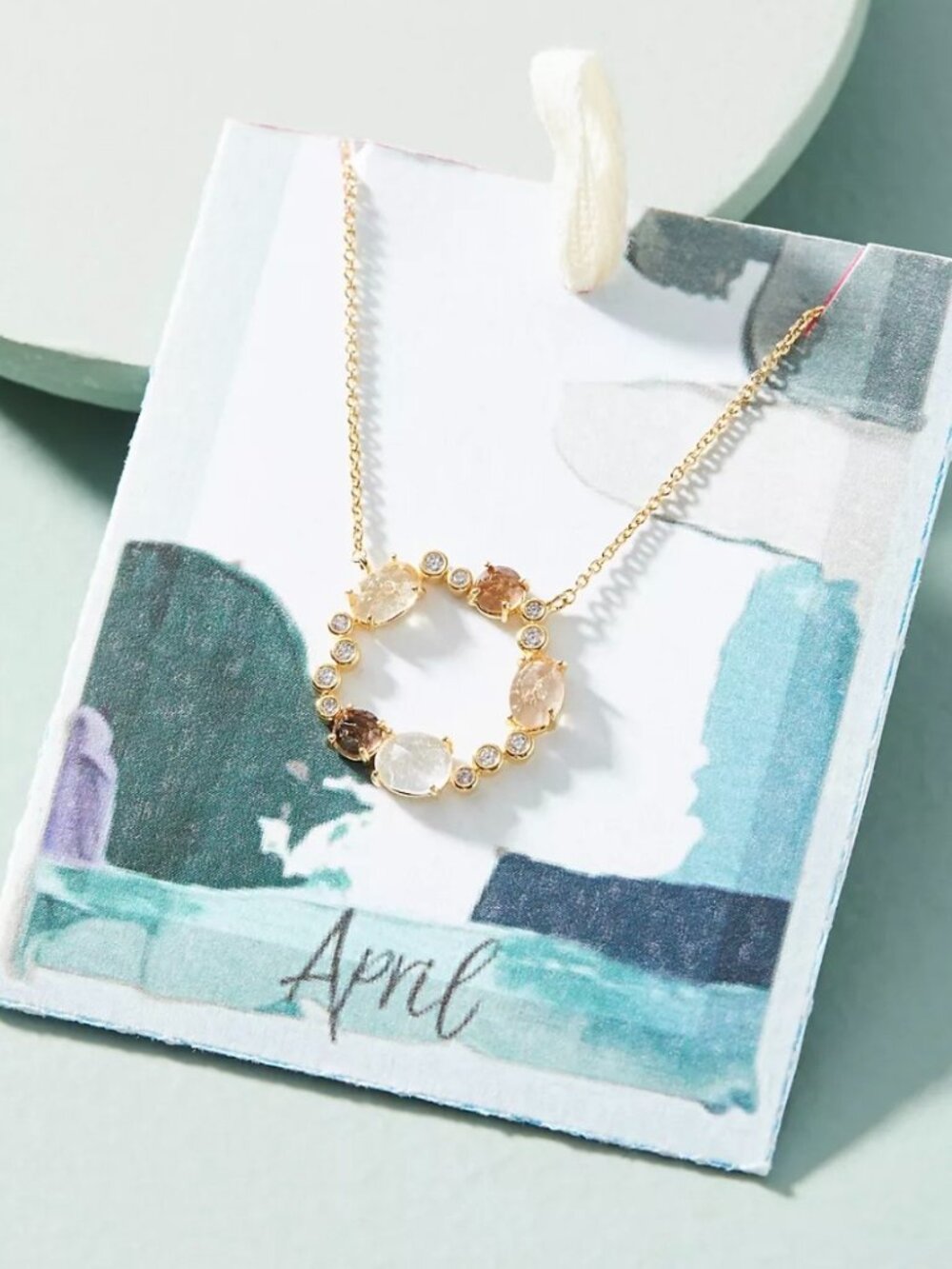Anthropologie Birthstone Infinity Necklace - April